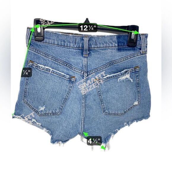 Abercrombie & Fitch 26/2 Blue Denim The Mom Short High Rise Love Curves Shorts - Picture 3 of 6